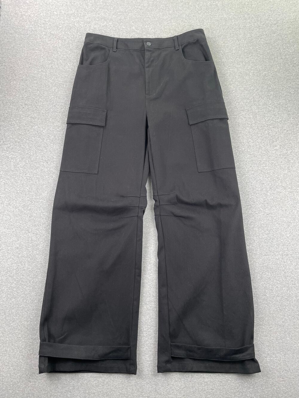 STEVE MADDEN Cargo Pants Womens XL Black Mid Rise Ankle Tie Utility Adjustable